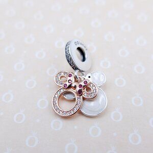 Authentic Pandora #782615C01 Disney Minnie Mouse Silhouette Double Dangle Charm
